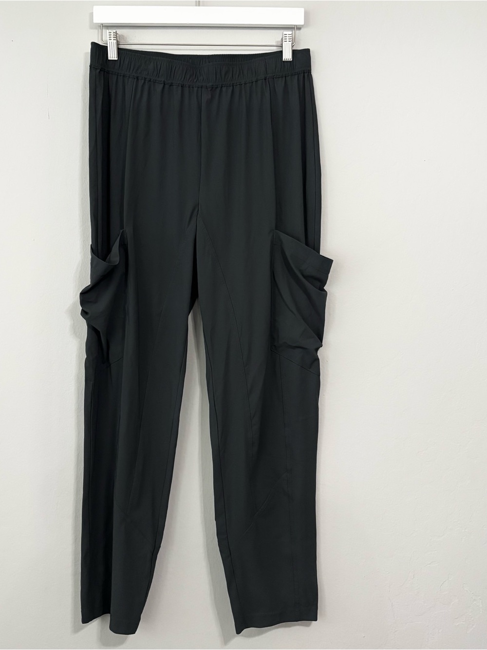 NEW RUTI Grey Draped Pocket Straight Leg Trousers Pants